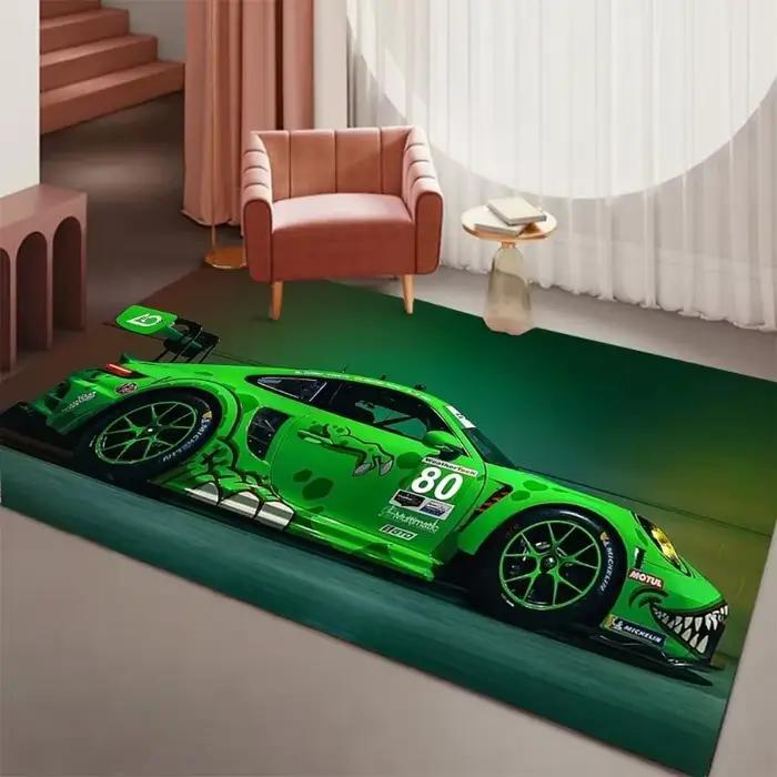 Tapis de voiture de course grande taille, imprimé en 3D, antidérapant, doux et confortable, pour salon, chambre d'enfants, décoration de la maison