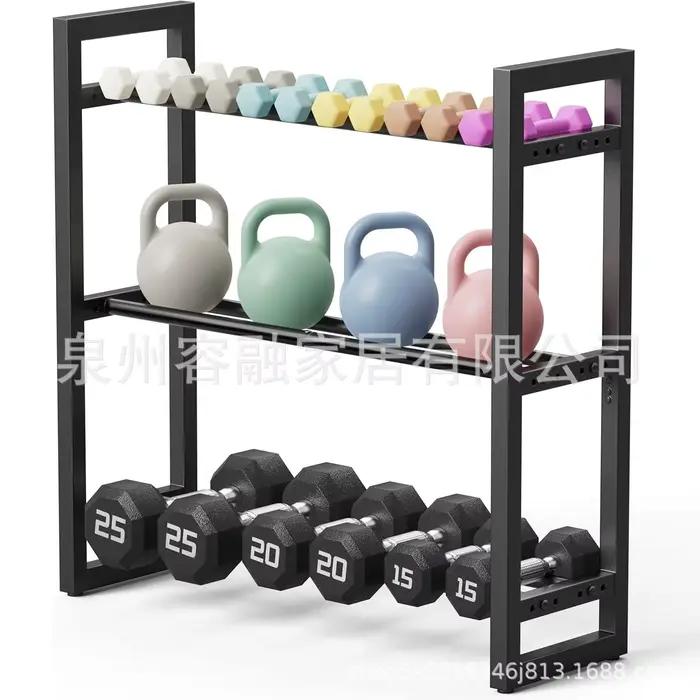 Support de rangement pour haltères sur pied à 3 niveaux