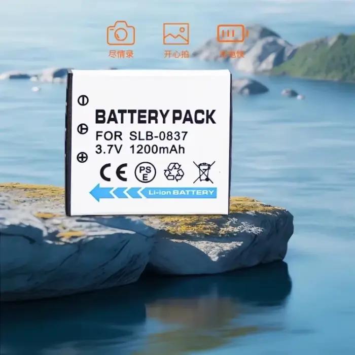 Batterie d'appareil photo 3.7V 1200mAH SLB 0837 SLB0837 SLB-0837 + chargeur USB adapté à la caméra Samsung NV3 NV5 NV7 I5 I6 I50 I70 L73
