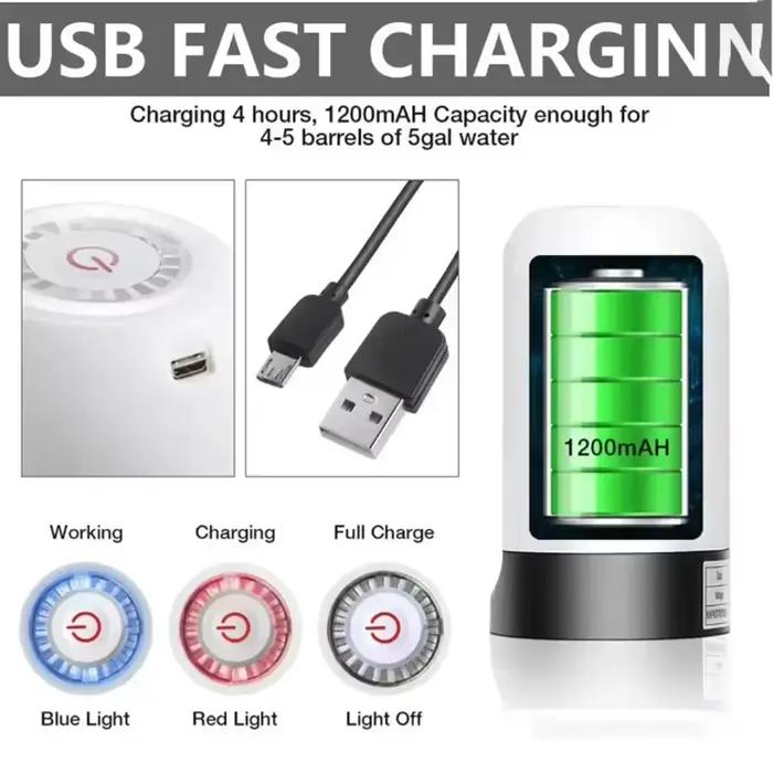 Pompe Distributrice d'Eau Électrique Portable pour Bouteilles de 5 Gallons, Rechargeable par USB, Outil pour Seau d'Eau, Carboy, Bar