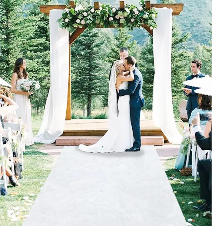Tapis blanc antidérapant pour piste de course, tapis blanc pour fête de remise de diplôme, tapis pour mariage, couloir intérieur et extérieur
