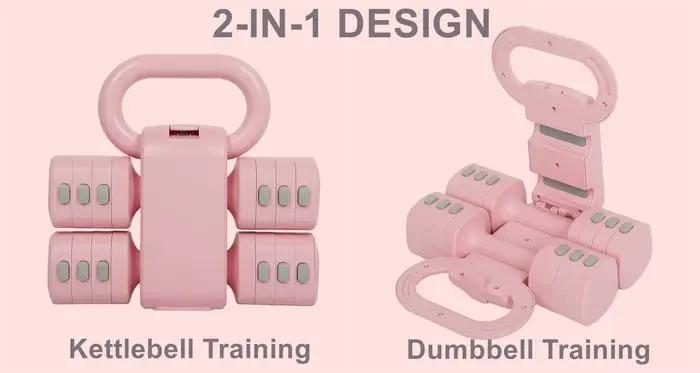 Kettlebell et haltères réglables deux-en-un en acier multifonctionnels pour la maison