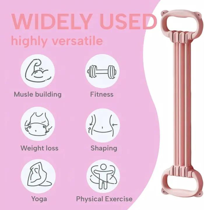 Sangle d'étirement de yoga à 6 cordes avec tensionneur réglable pour exercices de dos ouvert et d'épaules, outil de yoga pour entraînement cardiovasculaire et relaxation musculaire