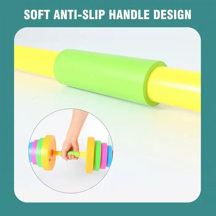 Ensemble d'haltères et de barres réglables pour enfants, jeux d'entraînement en intérieur et en extérieur, jouets sportifs, équipement de fitness pour garçons, filles et enfants
