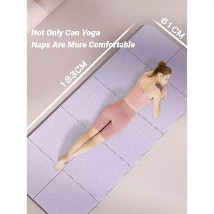 Tapis de yoga pliable, silencieux, écologique, pliable, pour voyage, fitness, exercices, double face, antidérapant, pour pilates et entraînements au sol, danse