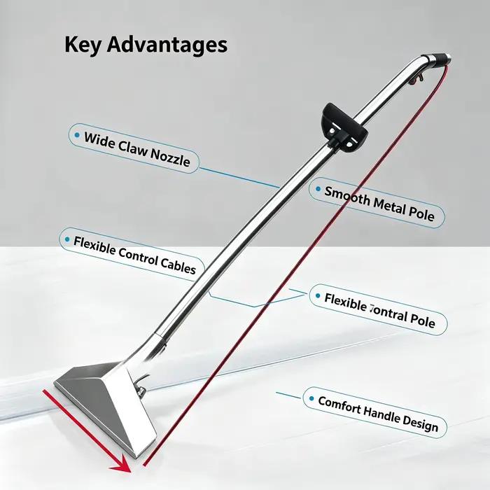 Tête d'aspiration pour tapis en acier inoxydable, accessoire de nettoyage vapeur tout-en-un pour machine de nettoyage intégrée
