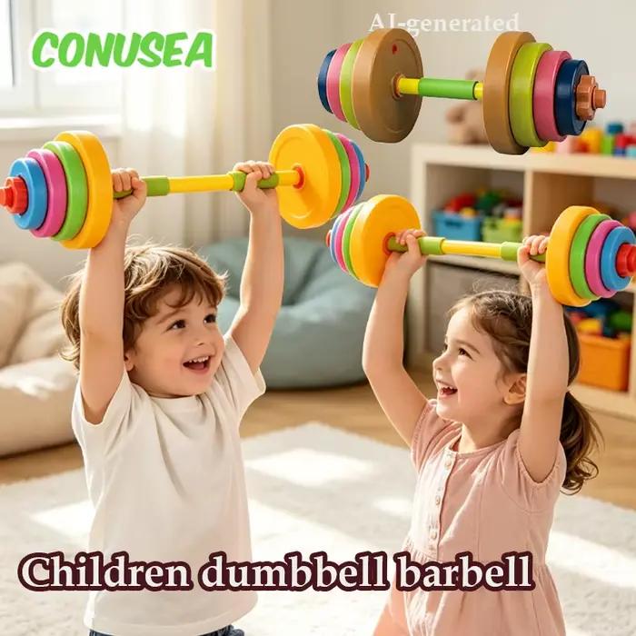Ensemble d'haltères et de barres réglables pour enfants, jeux d'entraînement en intérieur et en extérieur, jouets sportifs, équipement de fitness pour garçons, filles et enfants