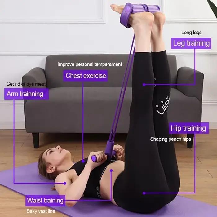 Bandes de résistance pour salle de sport à domicile – 4 tubes élastiques pour les entraînements complets du corps