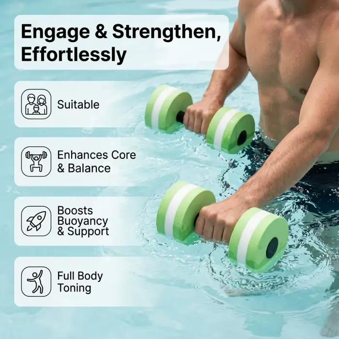 Nouvelles haltères flottantes en mousse EVA de haute qualité (1 paire) – Équipement de fitness aquatique pour piscine