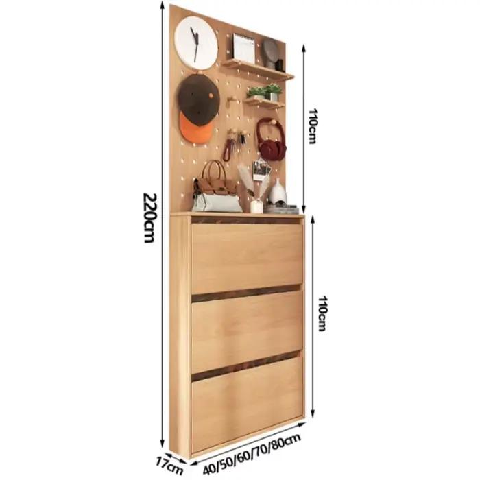 Meuble à chaussures en bois pour entrée, couloir ou bureau, avec banquette fine et présentoir rotatif, Organizador De Zapatos, Meuble de maison