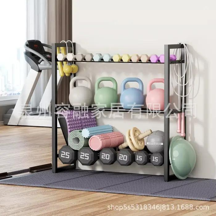 Support de rangement pour haltères sur pied à 3 niveaux