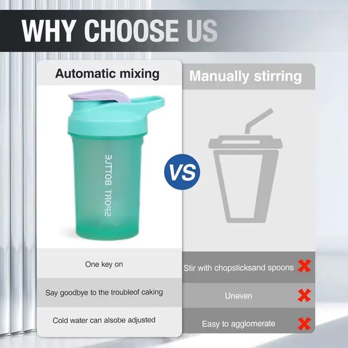 1 bouteille de shaker portable pour protéines de 300 ml