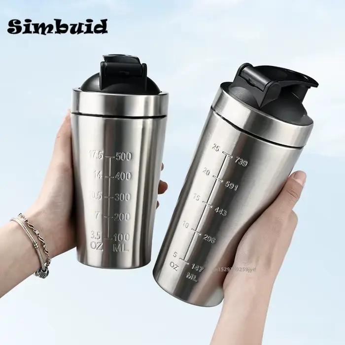Bouteille Shaker de poudre de protéines en acier inoxydable de 500/750ML