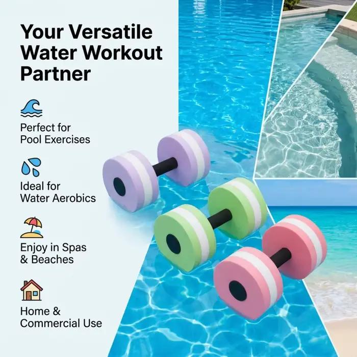 Nouvelles haltères flottantes en mousse EVA de haute qualité (1 paire) – Équipement de fitness aquatique pour piscine