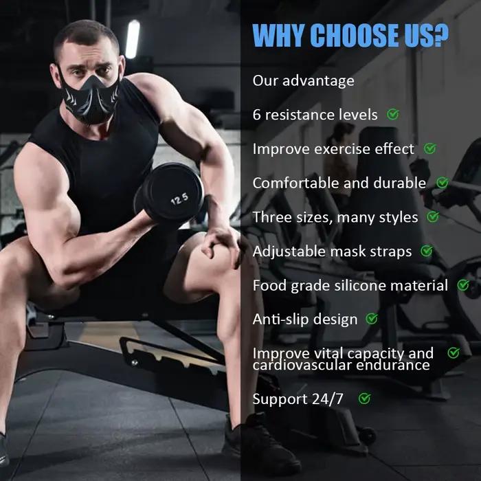 MMA Cardio Workout 3.0 Masque d'endurance d'élévation de résistance de course pour le visage d'équitation Fitness Masque de sport d'entraînement à haute altitude