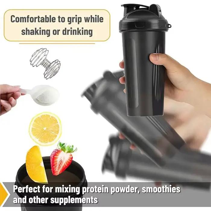 Bouteille shaker 600ml acier inoxydable sans BPA pour fitness portable anti-fuite élégante pour entraînement et récupération