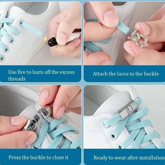 Bricolage chaussures de sécurité créatives accessoires lacets rapides fermoir lacets paresseux boucle lacets serrure en métal baskets cordes Snap