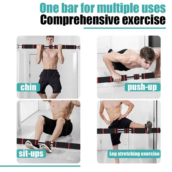 Barre horizontale murale pour entrainte à domicile sans perçage adaptable à la porte, équipement de fitness pour exercices de force et de traction simple et parallèle pour hommes et femmes