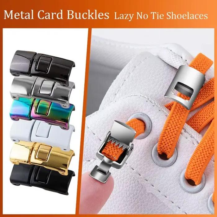 Bricolage chaussures de sécurité créatives accessoires lacets rapides fermoir lacets paresseux boucle lacets serrure en métal baskets cordes Snap