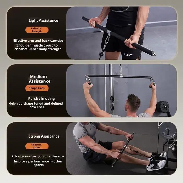 Barre de traction lat de fitness détachable réglable 360 ° Poignée rotative pour accessoires de gymnastique de machine