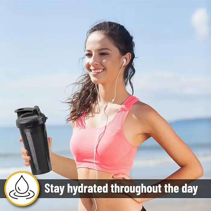 Bouteille shaker 600ml acier inoxydable sans BPA pour fitness portable anti-fuite élégante pour entraînement et récupération