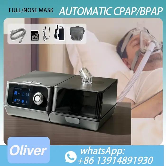 Appareil CPAP/BiPAP automatique avec réglage de la pression pour le sommeil, avec masque, pour l'apnée du sommeil, la CPOC, l'émphysème et le ronflement (Whisper Stop)