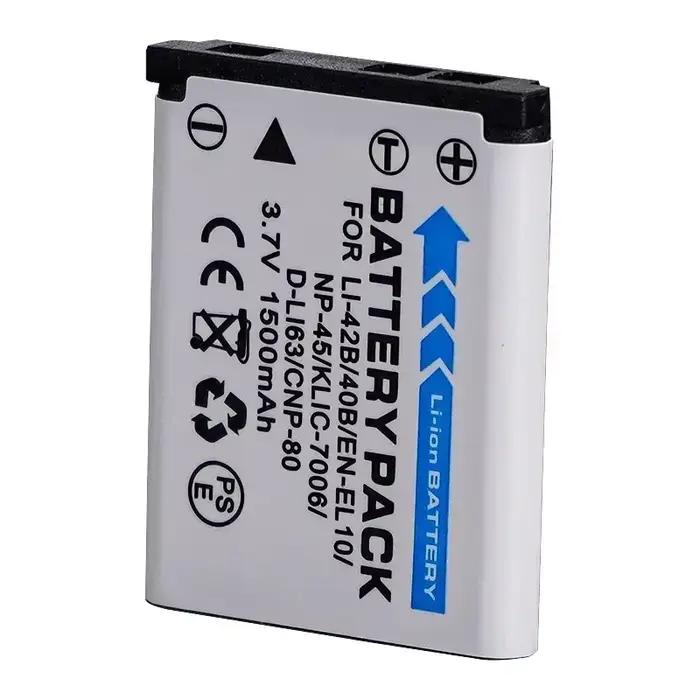 Batterie d'appareil photo 1500mAh EN-EL10 Li-42B Li-40B NP-45 NP-42 CNP-80, chargeur double fente pour OLYMPUS, FUJIFILM, Pentax, Casio
