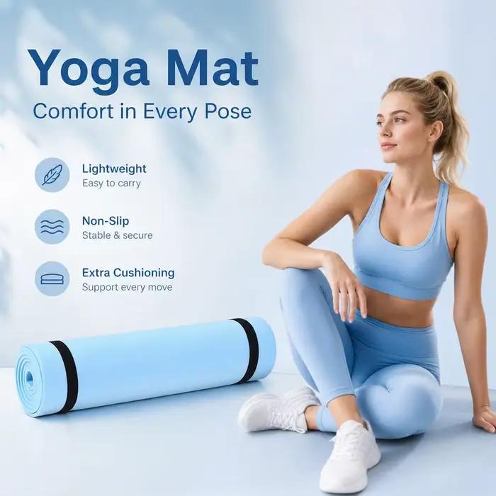 Tapis de fitness antidérapant pour exercices de Pilates