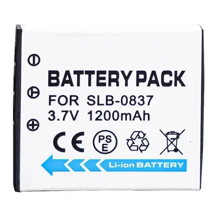 Batterie d'appareil photo 3.7V 1200mAH SLB 0837 SLB0837 SLB-0837 + chargeur USB adapté à la caméra Samsung NV3 NV5 NV7 I5 I6 I50 I70 L73