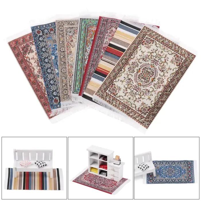 Tissage l'inventaire de style turc, décoration de maison de jeu, revêtements de sol, tapis, courses de tapis, accessoires de maison, échelle 1:12