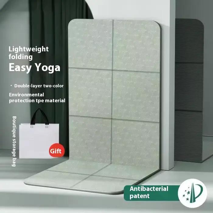 Tapis de Yoga pliable écologique Tpe pliant voyage exercice de Fitness Double face antidérapant pour les Pilates et les entraînements au sol