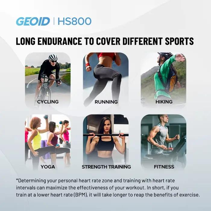 GEOID brassard moniteur de fréquence cardiaque HS800 HRM Fitness Tracker HR capteur HS500 sangle de poitrine exercice cyclisme Sport Yoga accessoires