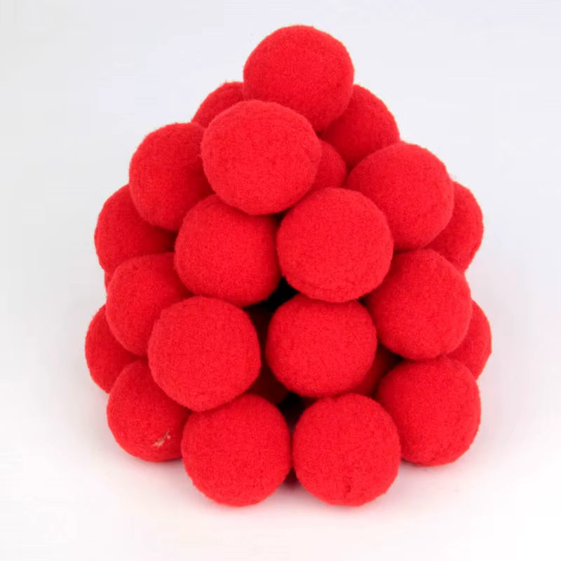 Pompom rouge 8mm 10mm 15mm 20mm 25mm 30mm, boules de Pompon pour bricolage, fête, décoration de mari