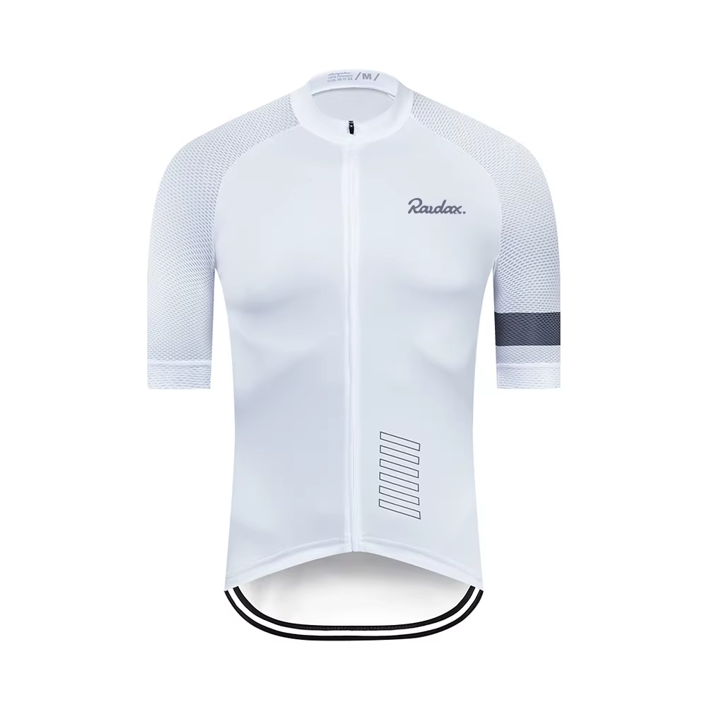 Maillot de cyclisme pour hommes Raudax classique noir cyclisme course hauts à manches courtes vêteme