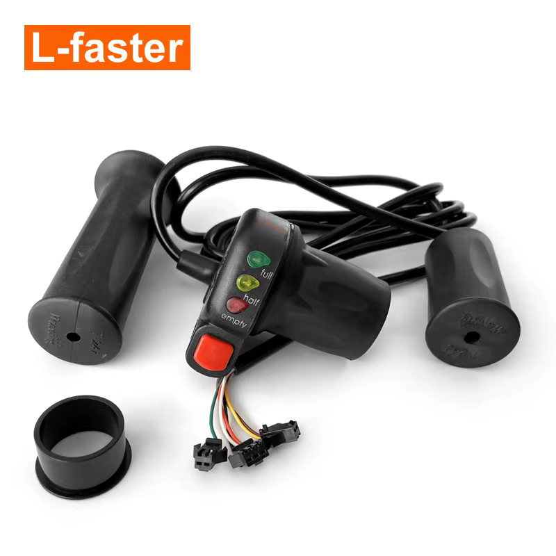 Poignées d'accélérateur demi-torsion pour vélo électrique 24V 36V 48V, indicateur LED d'état de puis