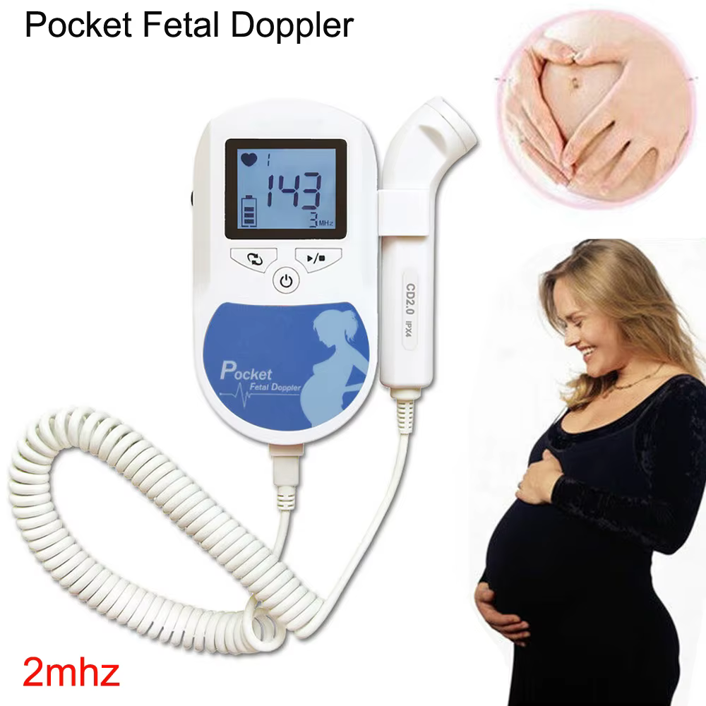 Détecteur de battements de cœur pour bébé, 2MHZ 3MHZ 8MHZ, Doppler fœtal de poche, détecteur de fréq