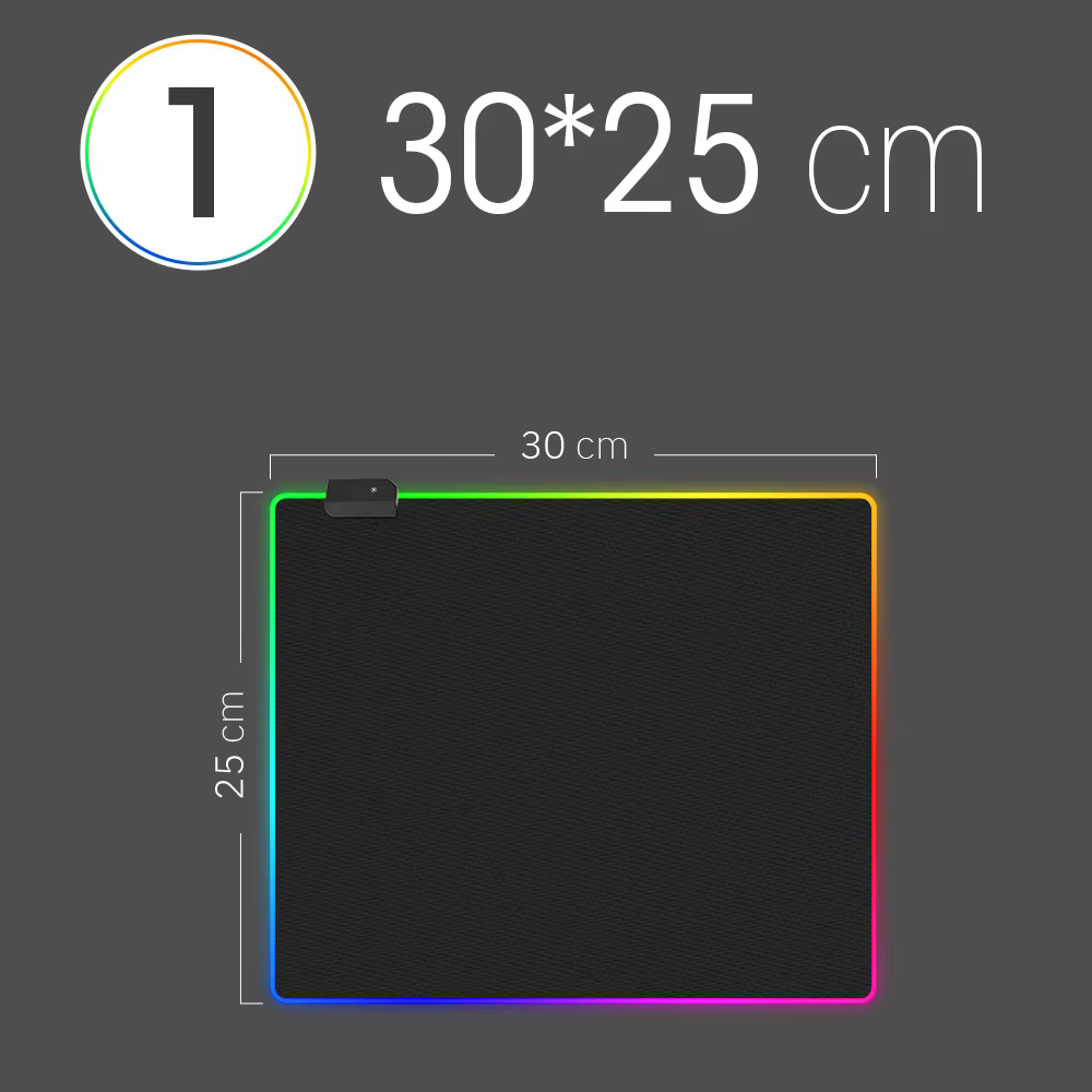 Tapis de souris LED RGB, couverture de clavier, tapis de bureau, surface colorée, imperméable, multi