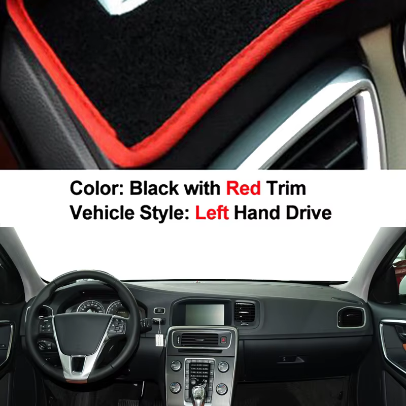 Couverture de tableau de bord pour Volvo S60 2010 2011 2012 2013 2014 2015 2016 2017, tapis de voitu