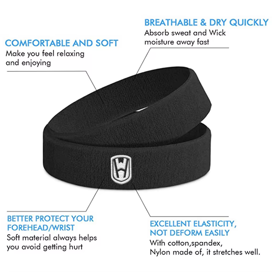 WOSWEIR-coton athlétique bandeau élastique bandeaux femmes hommes basket-ball sport gymnase Fitness