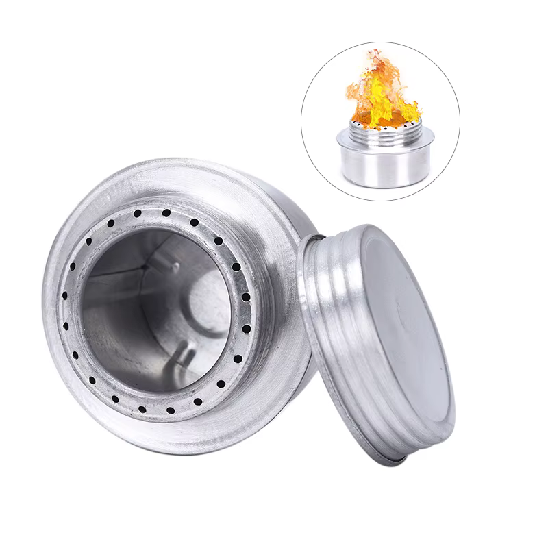 Réchaud de camping portable en alliage d'aluminium avec couvercle, Eva de camping, mini réchaud alco