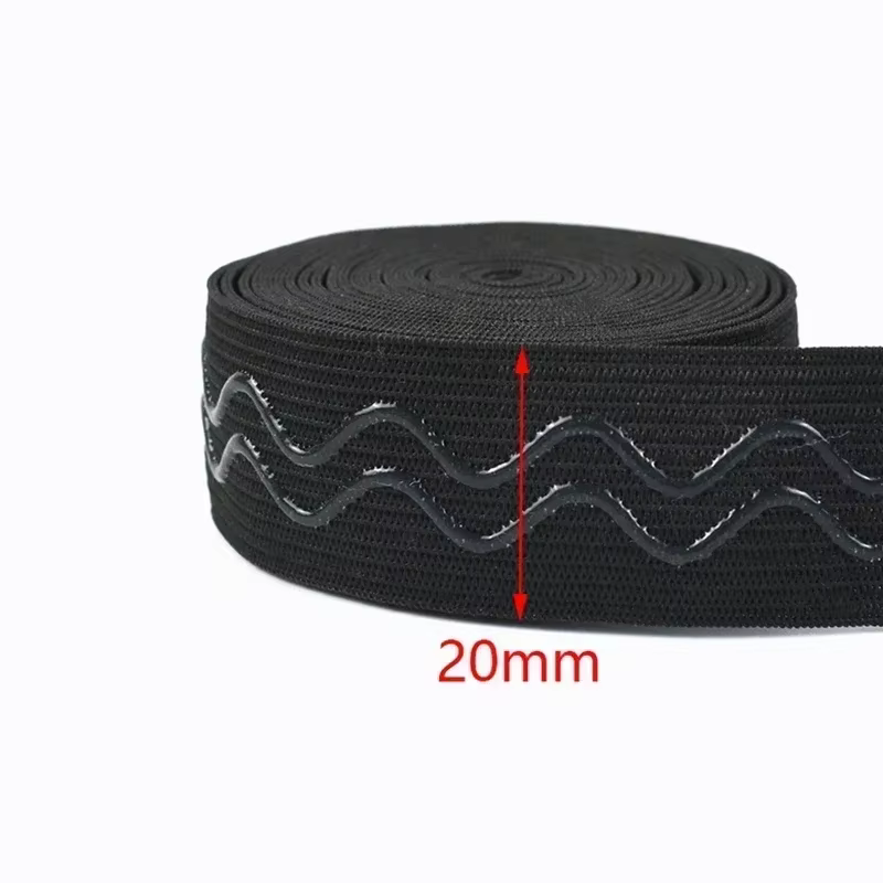 Bande élastique antidérapante 1-5M 20-40mm pour la couture, ruban en caoutchouc de Silicone, sous-vê