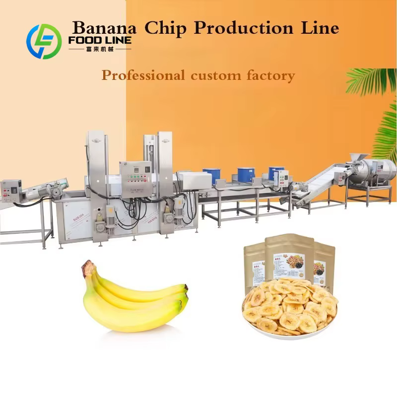 Ligne de production automatique personnalisée de chips de banane, équipement de friture stable pour