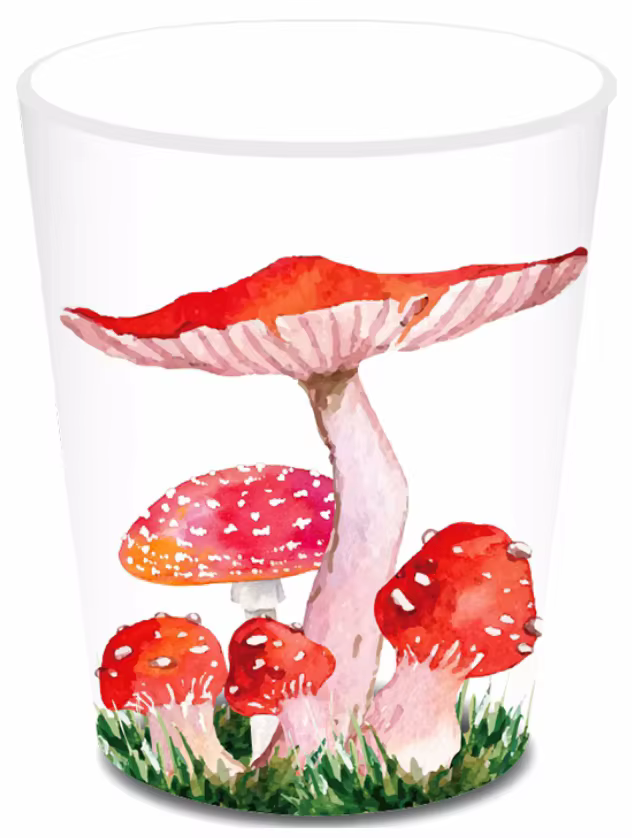 Ensembles de vaisselle jetable de fête de champignon rouge, assiettes en papier, gobelets, serviette