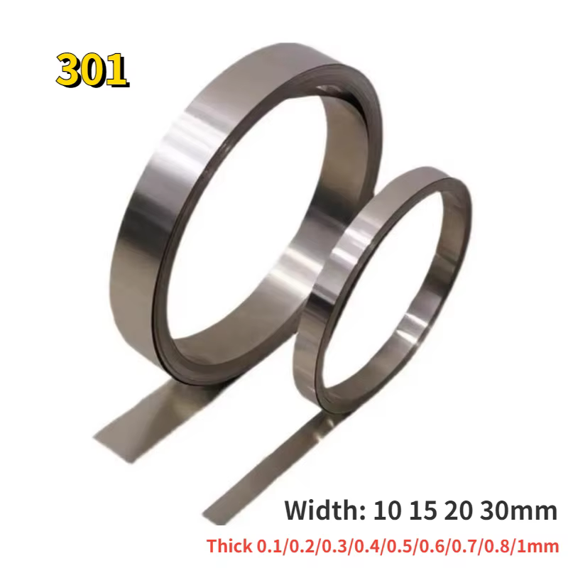 Bande de feuille étroite en acier inoxydable 301, haute élasticité, largeur de rouleau 10mm, 15mm, 2