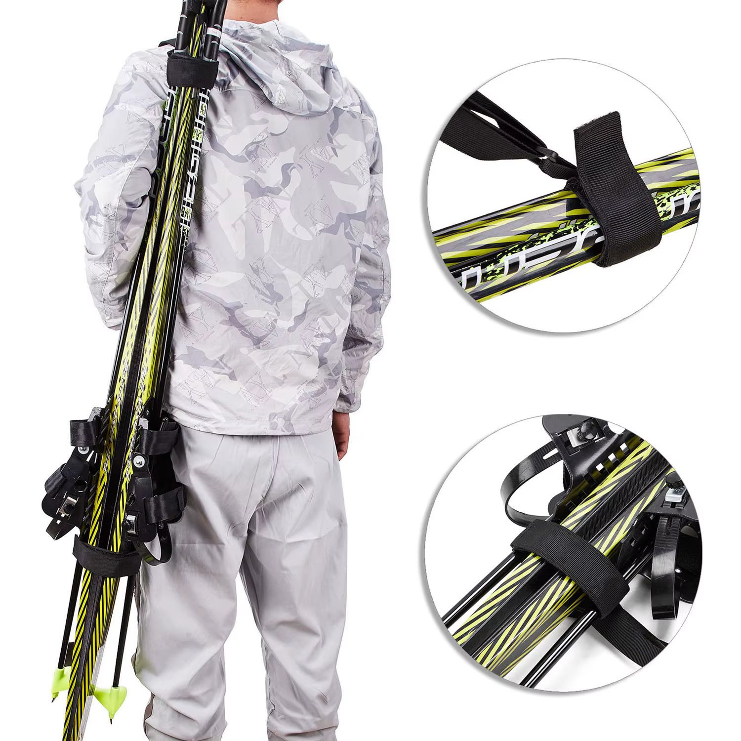 RTSHE-Ski bandoulière réglable sac à dos de Ski transporteur Ski sangle de transport pour hommes fem