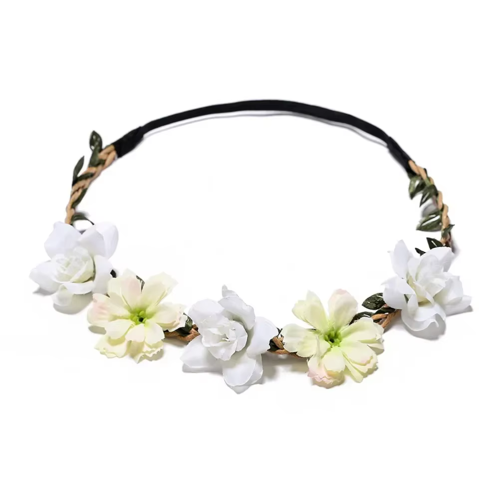 Couronne de fleur de cheveux de style bohème pour femmes, fête de mariage, guirxiété de cheveux pour