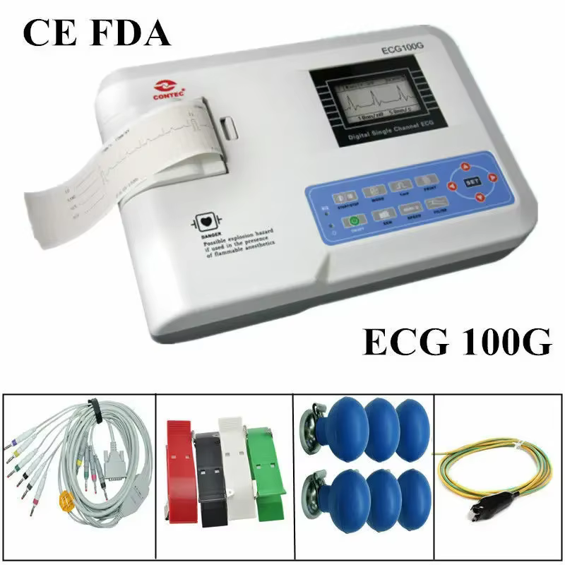 ECG100G-Électrocardiographe numérique avec impression CONTEC, machine ECG, canal unique, moniteur EK