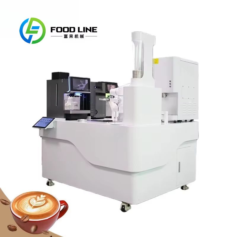 Machine à café robotisée moderne personnalisée avec bras robotisé, machine à café automatique pour l