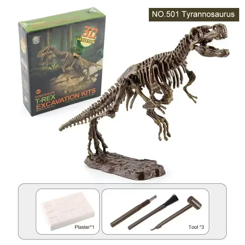 Kits d'excavation de fossiles de dinosaures, archéologie éducative, ensemble de jouets jurassiques e