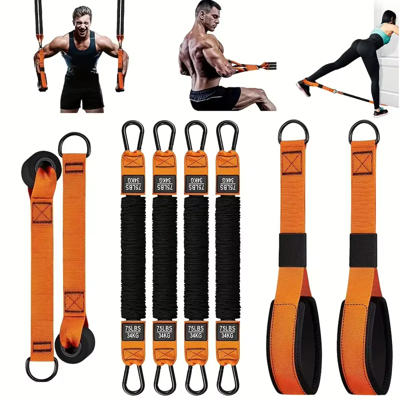 Équipement de fitness à domicile. Bande de résistance utilisée pour la pression descendante et d'aut